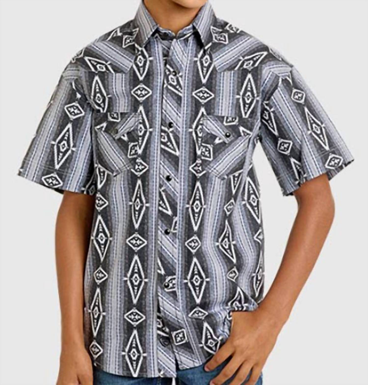 Boys Short Sleeve Top In Black