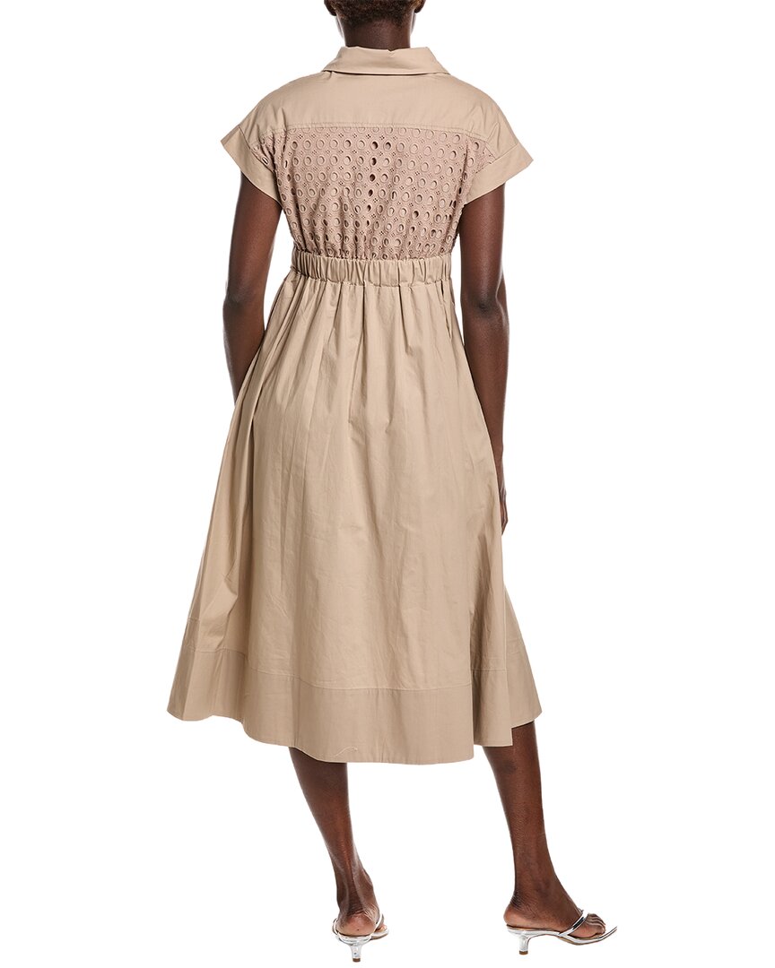 Gracia Eyelet Bodice Tie Waist Midi Dress