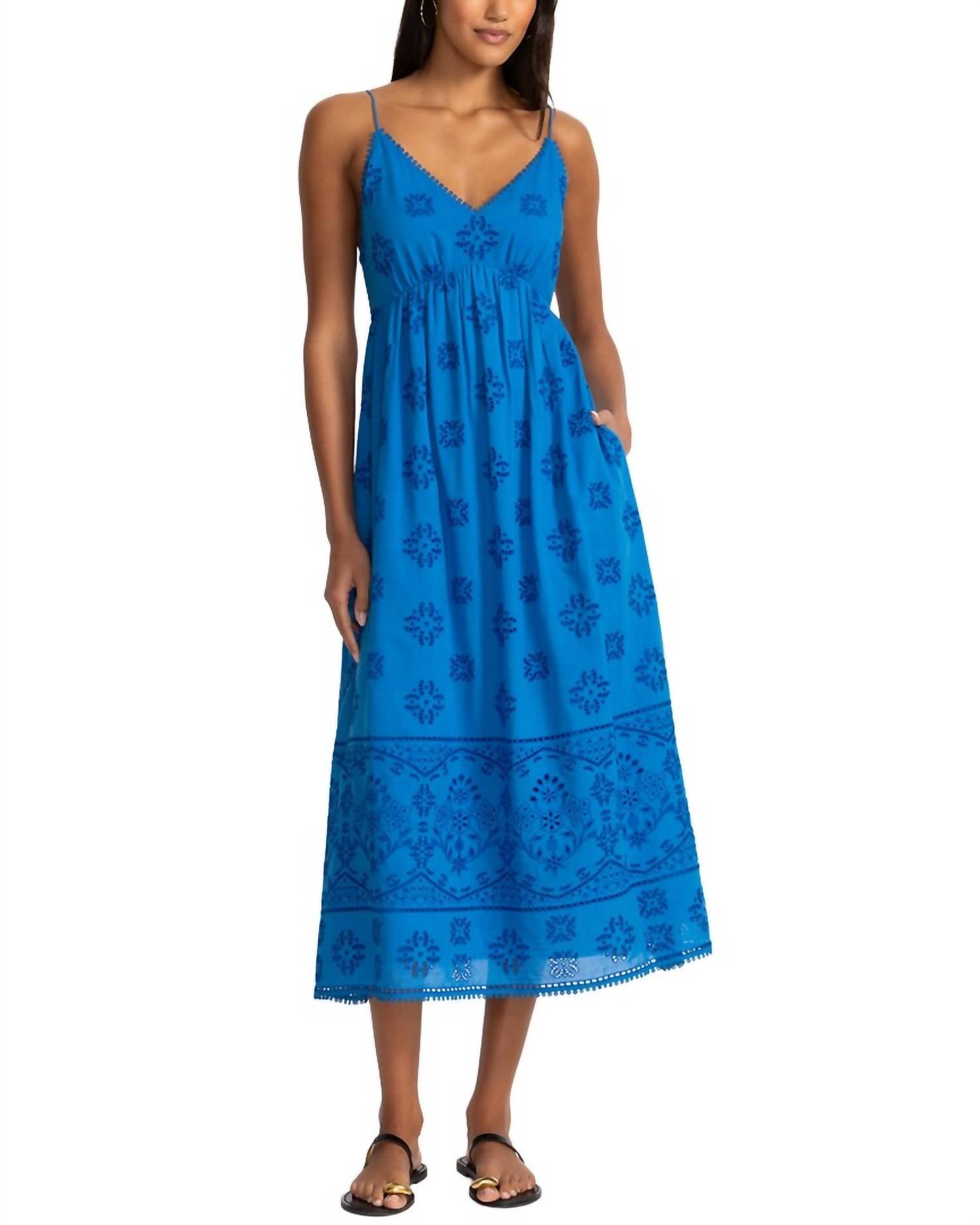 Cleo Tea Length Dress In Directoire Blue