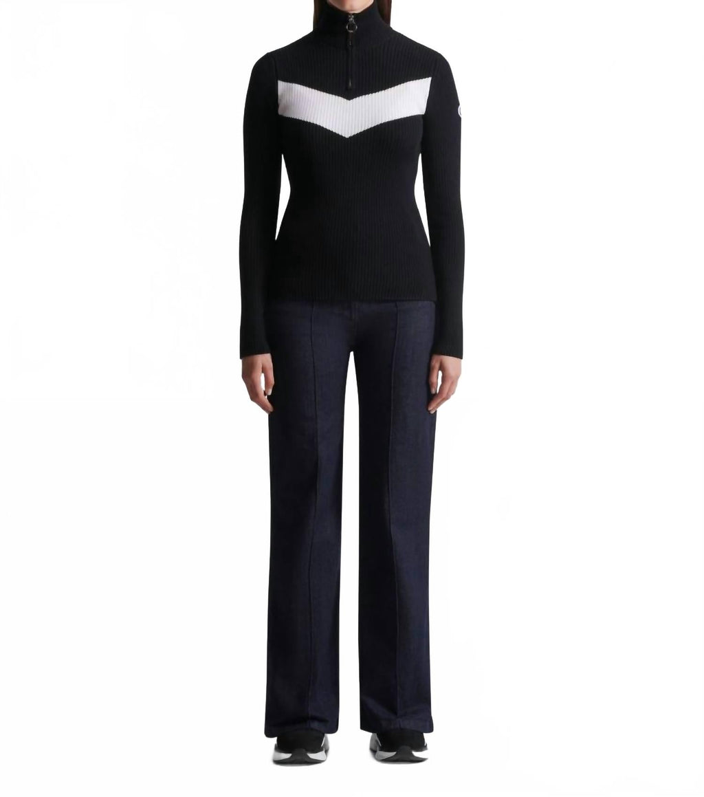 Andromede Half Zip Sweater In Noir