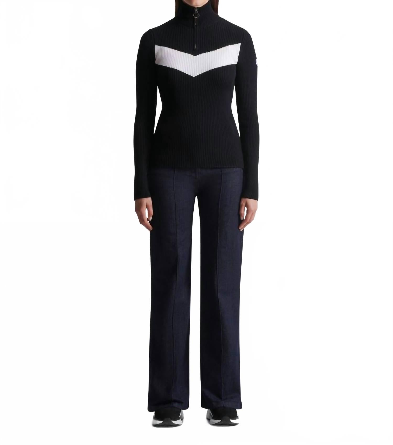 Andromede Half Zip Sweater In Noir