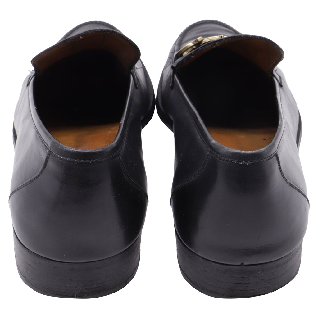 Salvatore Ferragamo Gancini Loafers in Black Leather