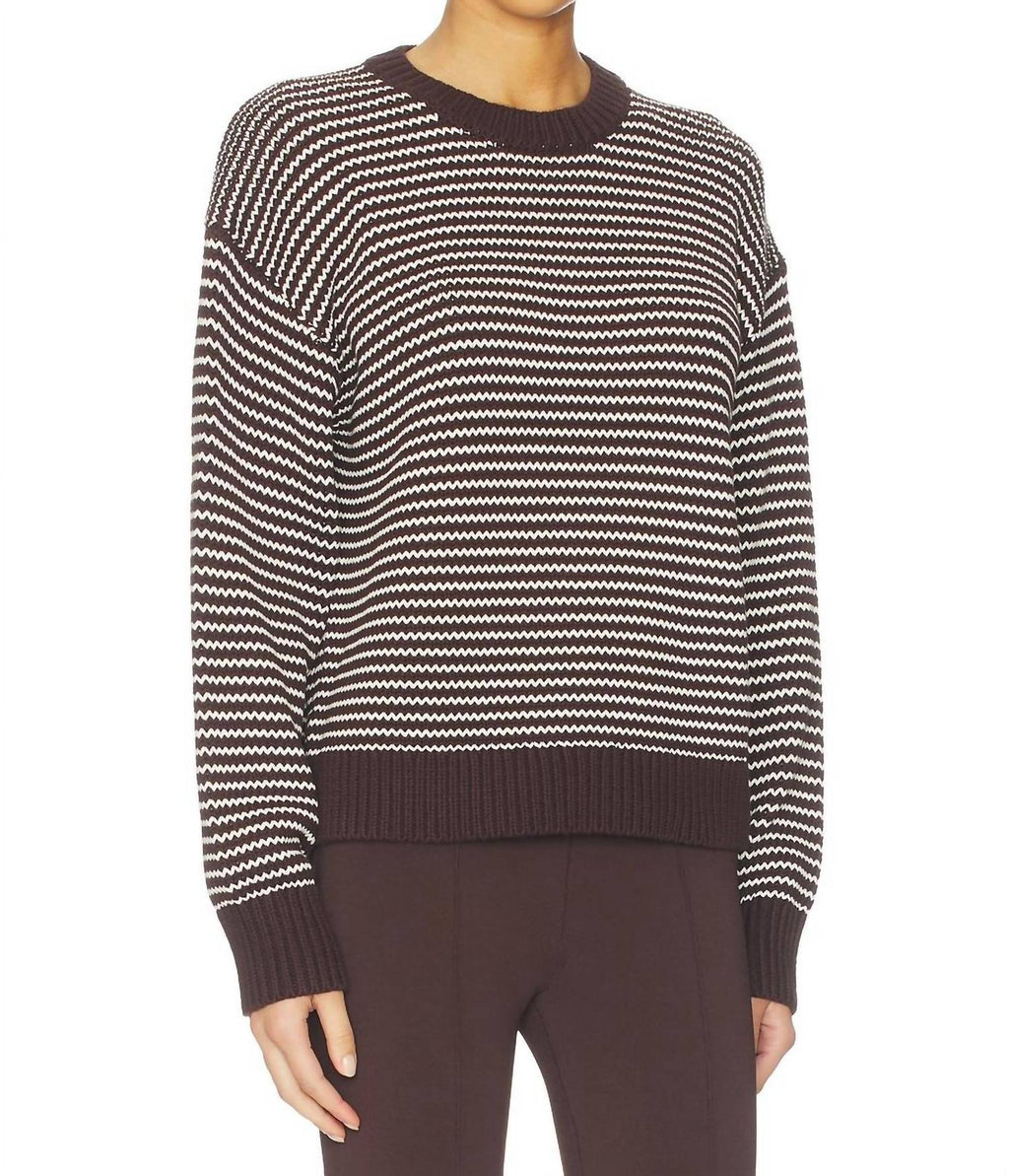 Aura Long Sleeve Jersey Sweater In Mocha