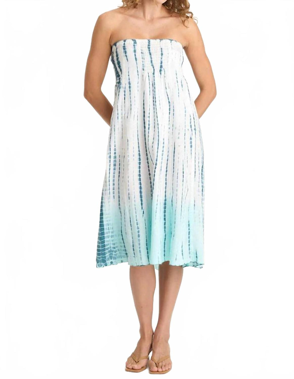 Blake Linen Smocked Skirt-Dress In Elixir Wash Colossus