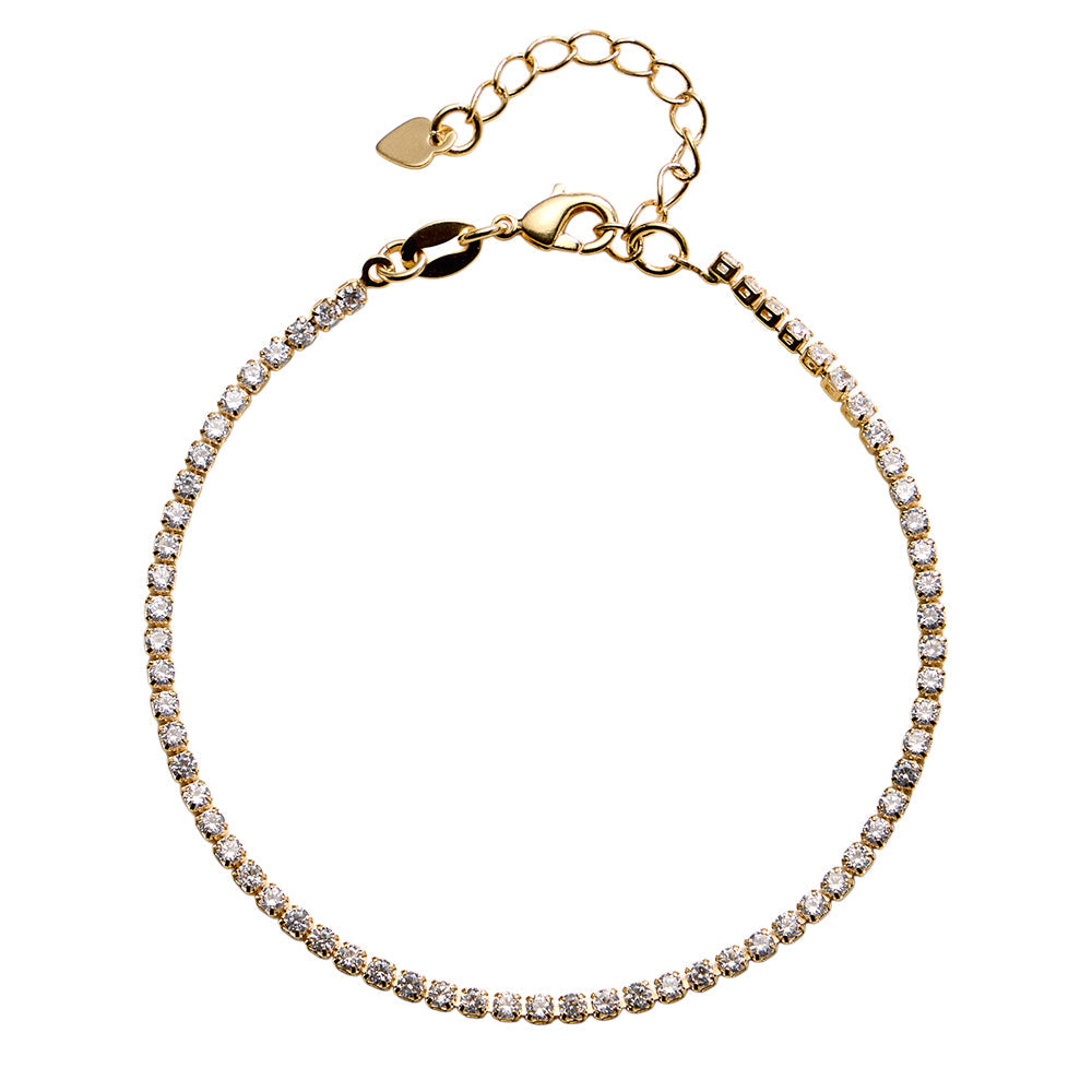 18K Gold Filled Classic CZ Tennis Chain Bracelet
