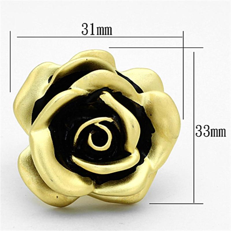 Matte Gold Brass Ring with Epoxy in Jet