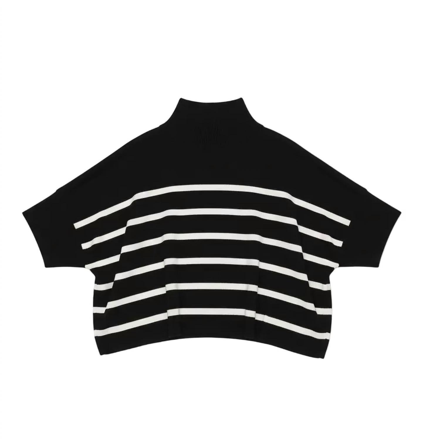Aja Stripe Sweater In Black White