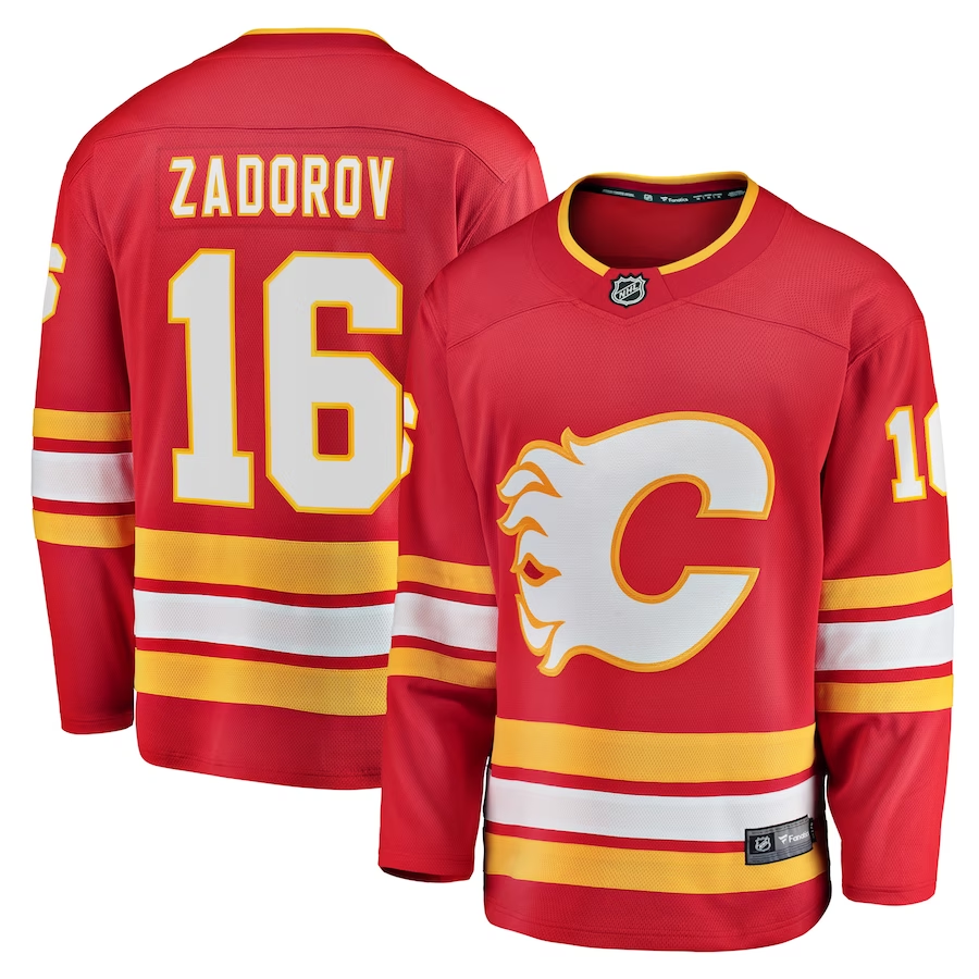 Men's Calgary Flames Nikita Zadorov #16 Red Home Breakaway Player jersey