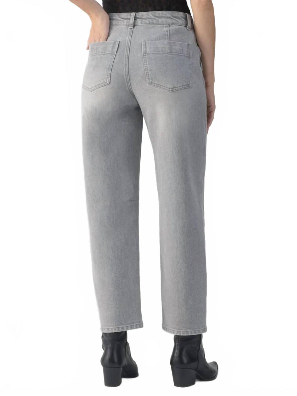 Twisted Seam Barrel Jean In Grey