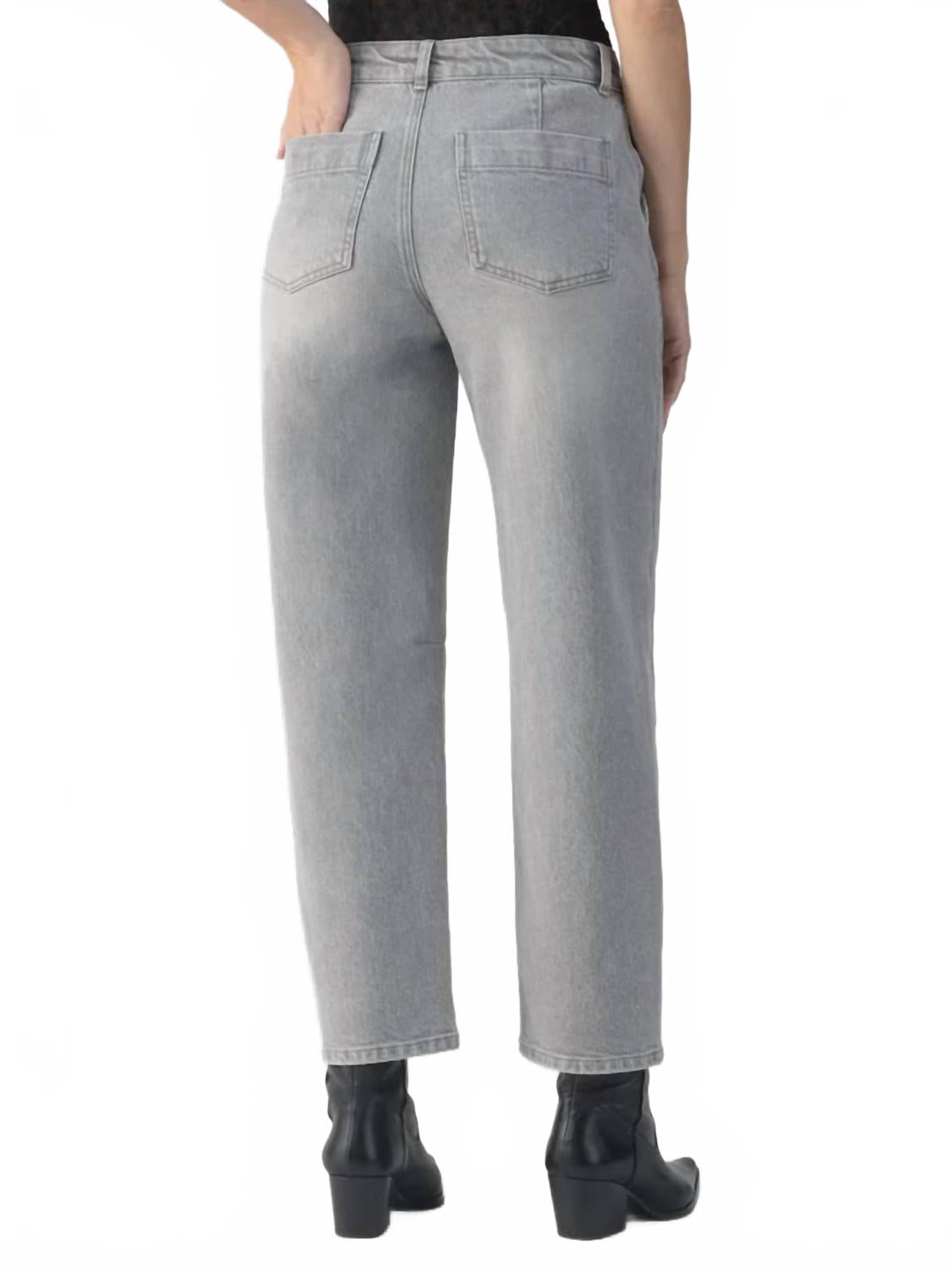 Twisted Seam Barrel Jean In Grey