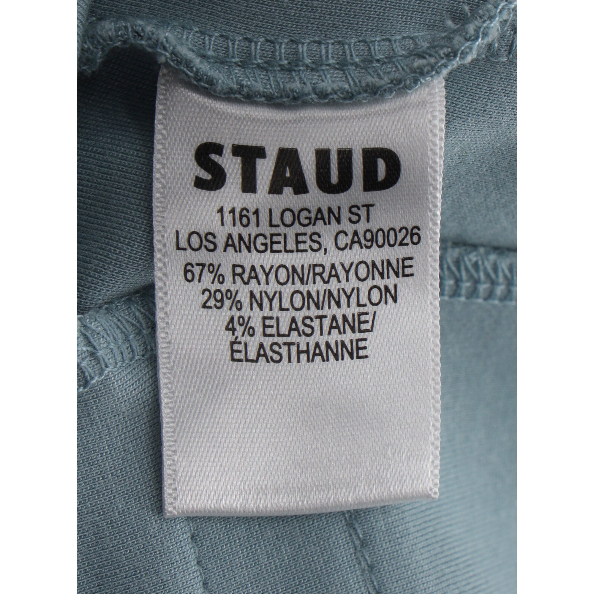 Staud Straight-Leg Trousers in Blue Rayon