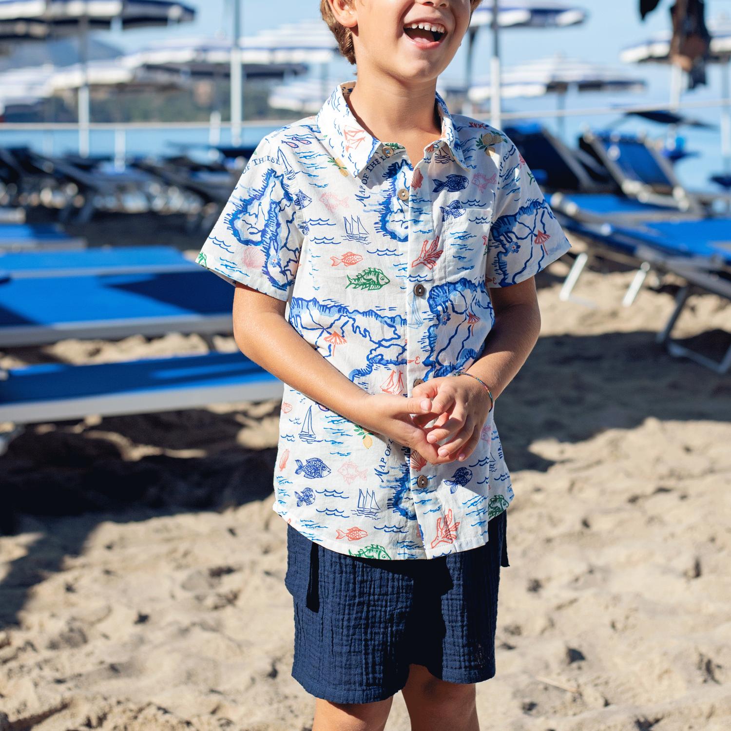 Boys Pull On Cargo Short In Navy