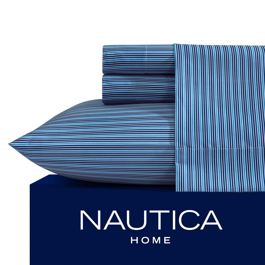 Nautica Alden Stripe Blue Full Sheet Set