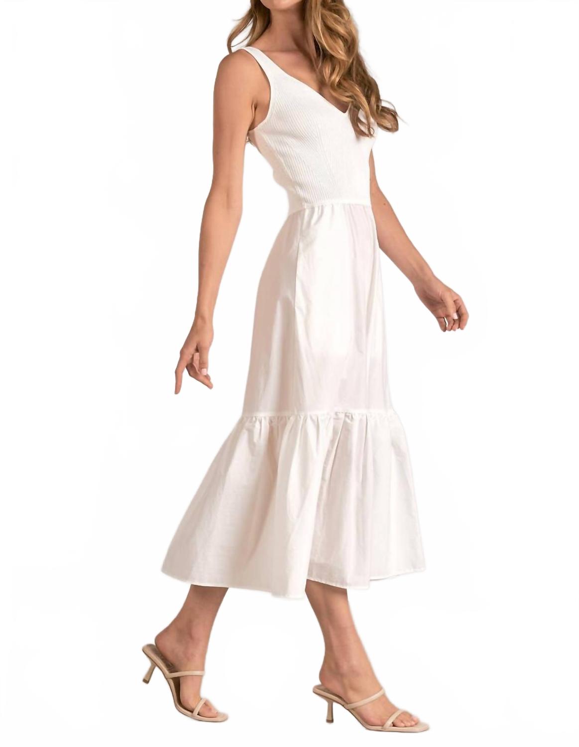 Rhodes Dress In White, Offwhite