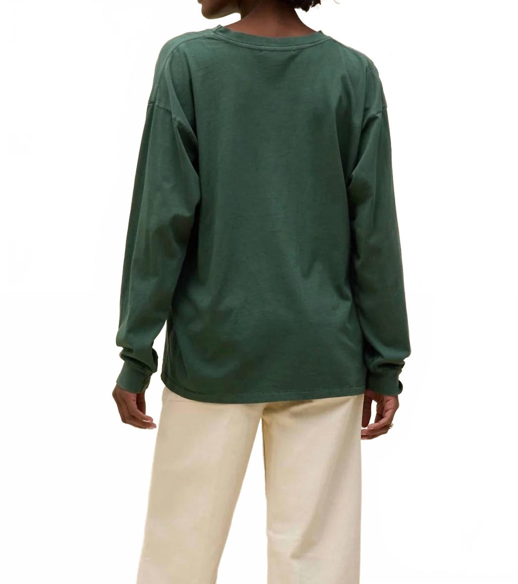 Chris Stapleton Guitar & Roses Long Sleeve Top In Deep Green