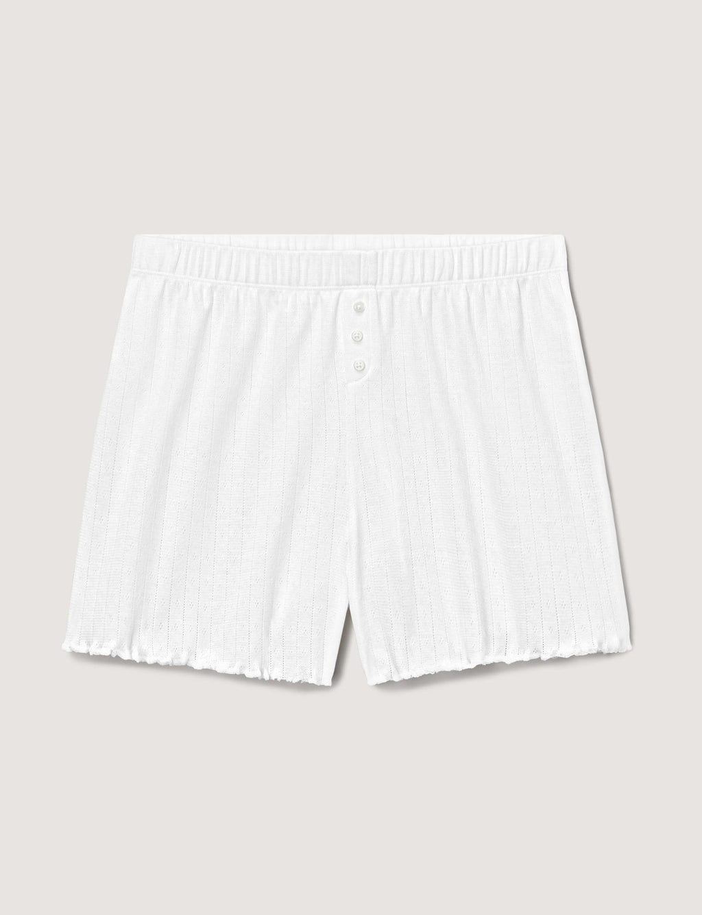 Women's Cotton Pointelle Rib Sleep Short