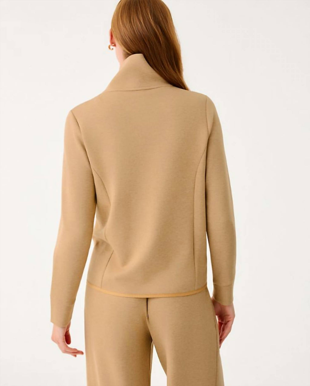 Basque Upf 50+ Full Zip Jacket In Heathered Iced Latte