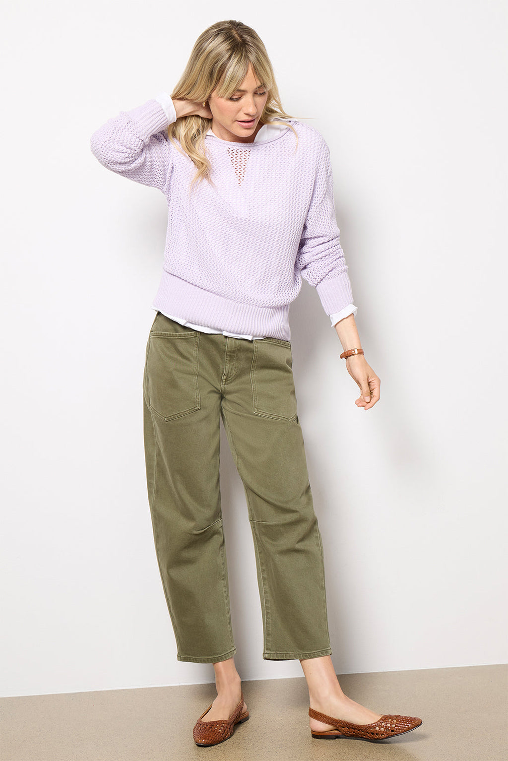 Women's Open Knit Sweater Top