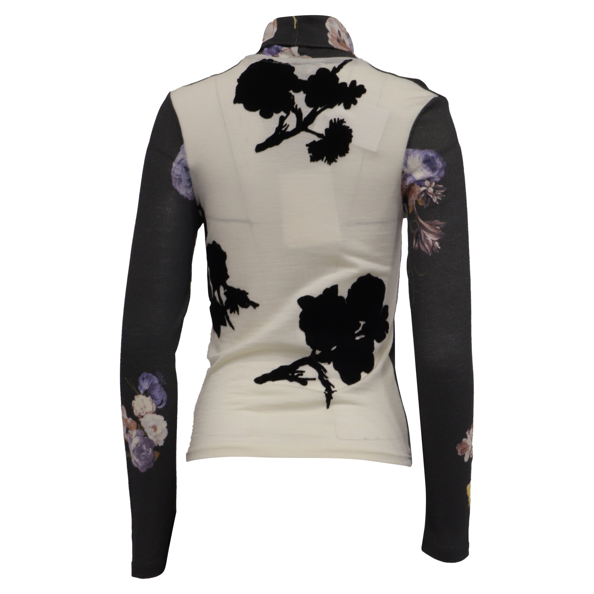 Acne Studios Cleo Turtleneck Top in Floral Print Wool