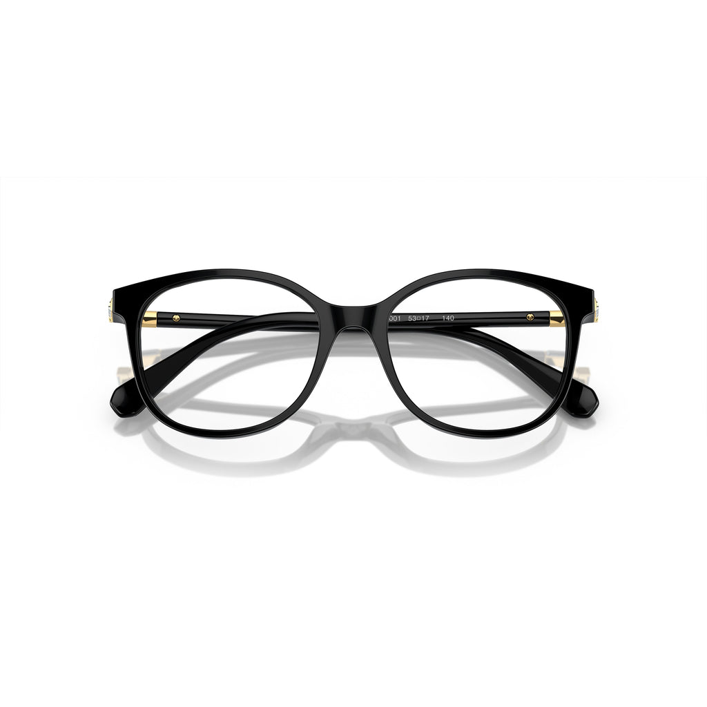 0Sk2002 Rounded Square Frame Eyeglasses with Gold Accents