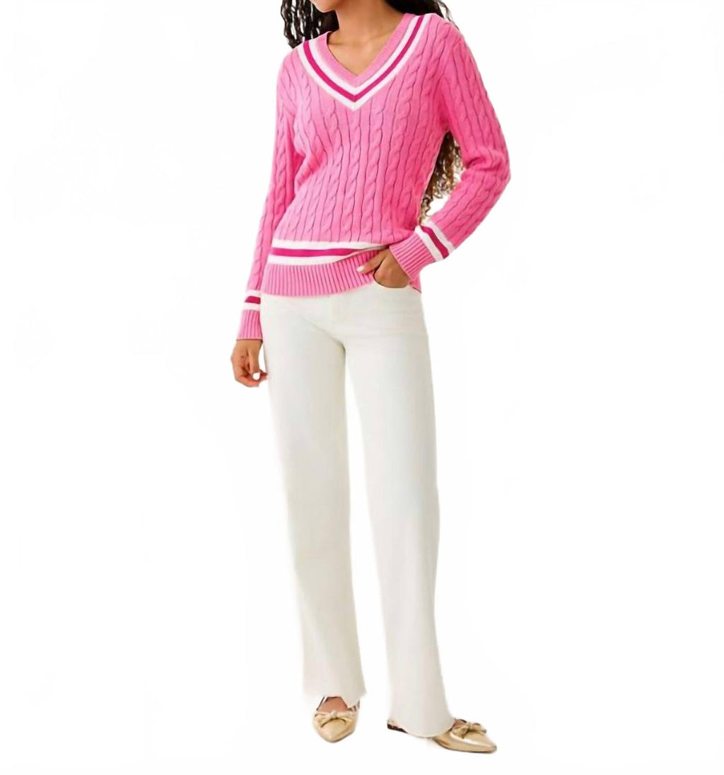 Brockton Sweater In Confetti Pink X Sun Shell Pink Tipping