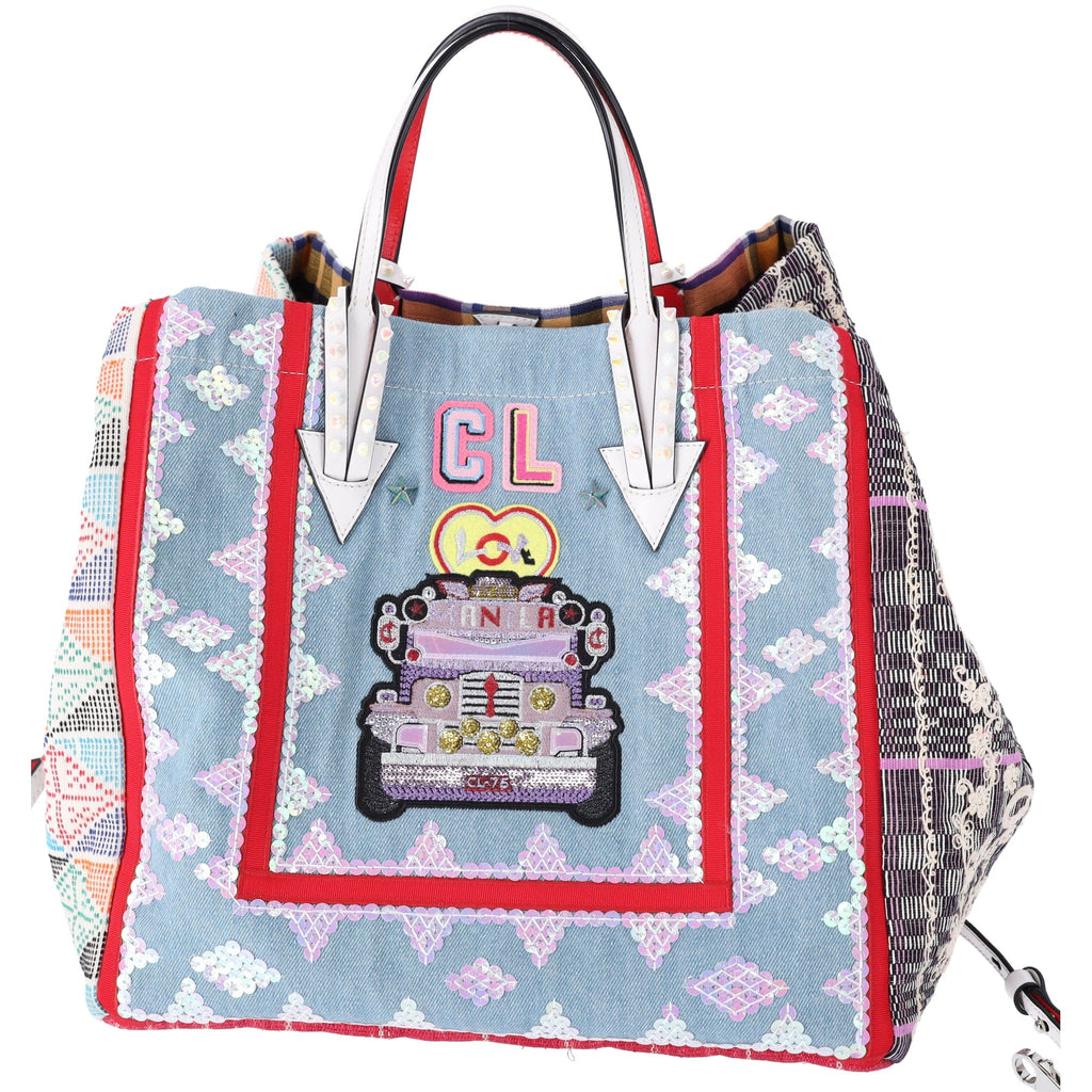 Christian Louboutin Manilacaba Caba Large Tote Motif Embroidered Multicolor
