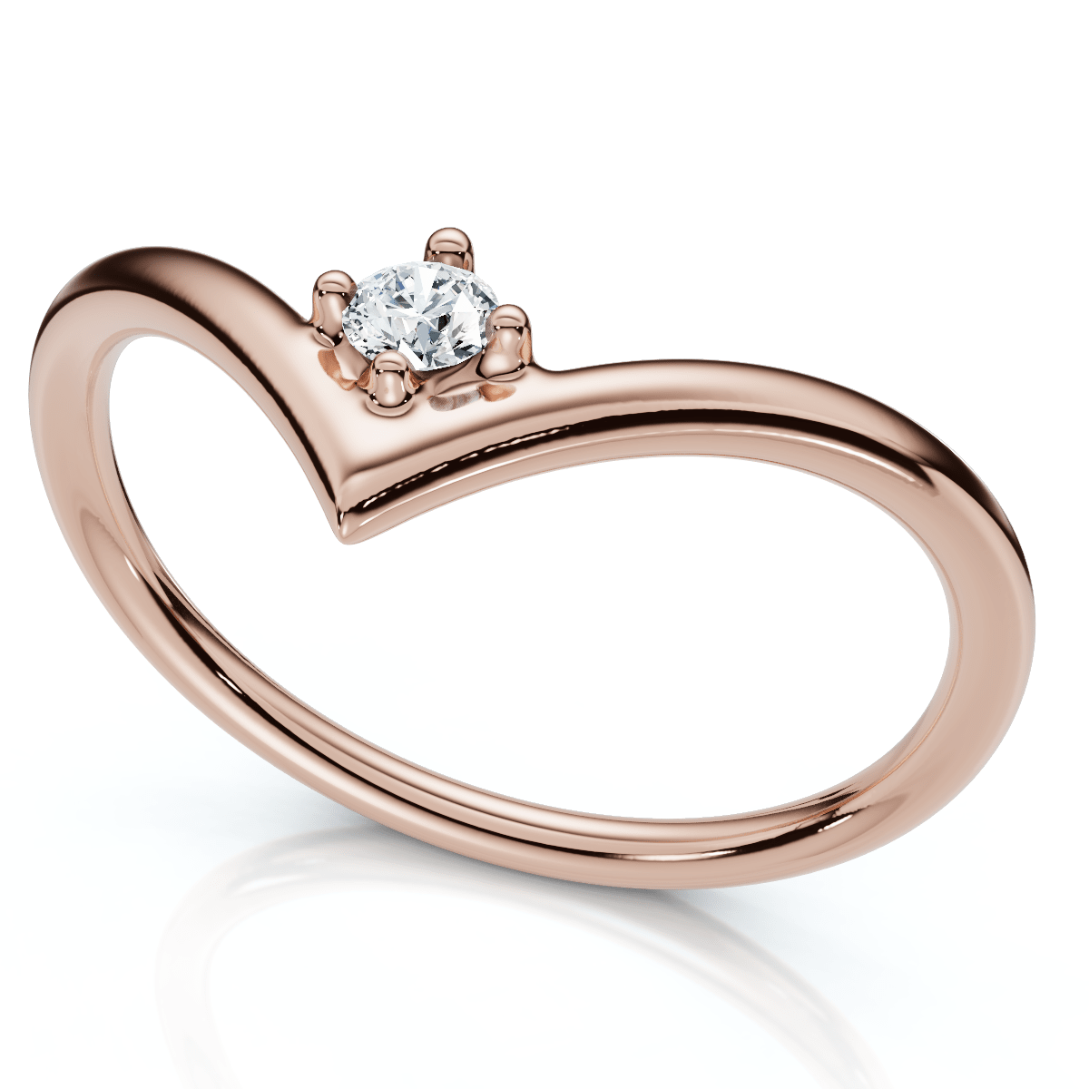 Diamond Stackable Chevron Wedding Ring 14k Gold Lab Grown