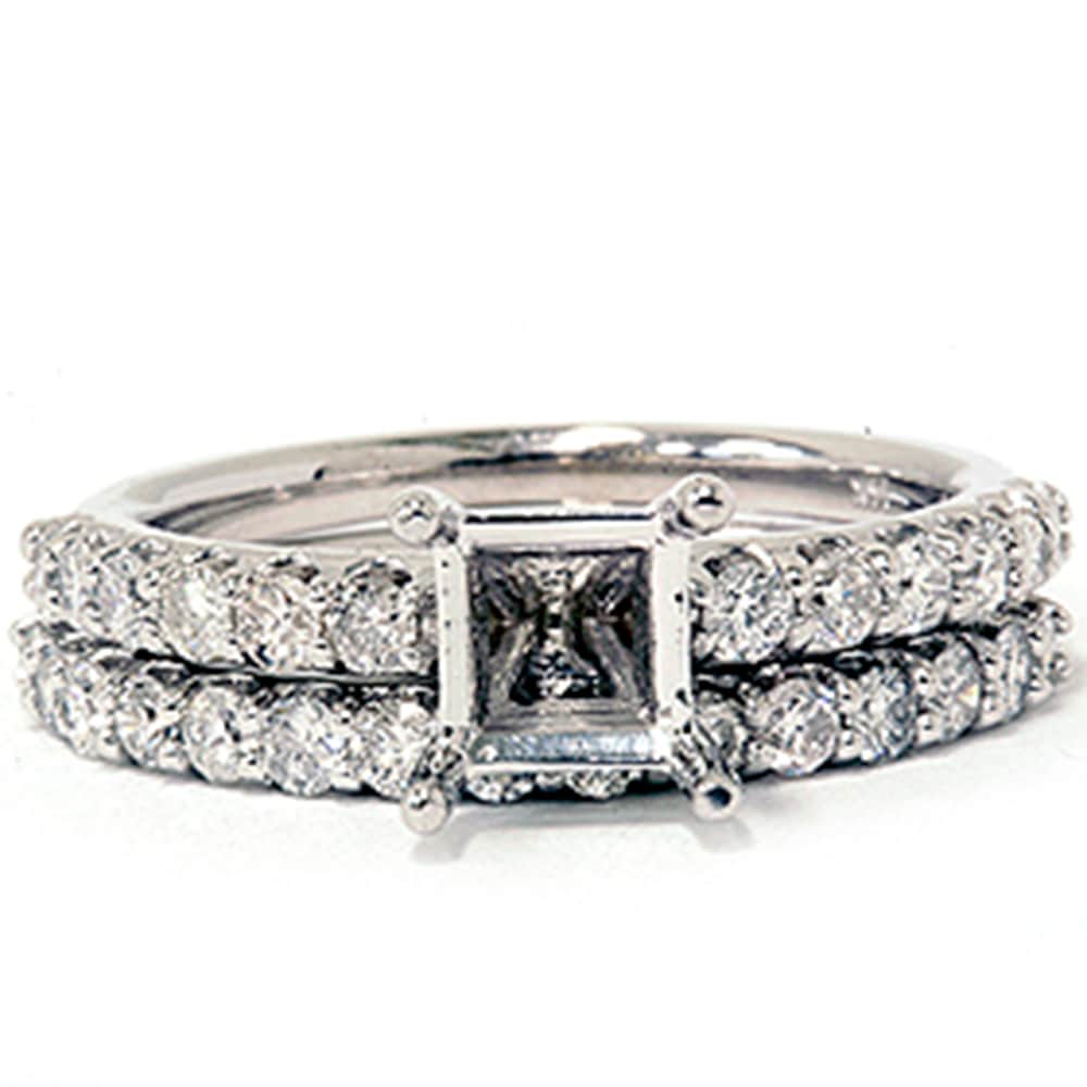 1ct SI Half Eternity Diamond Wedding Ring Set 14K White Gold Size Selectable