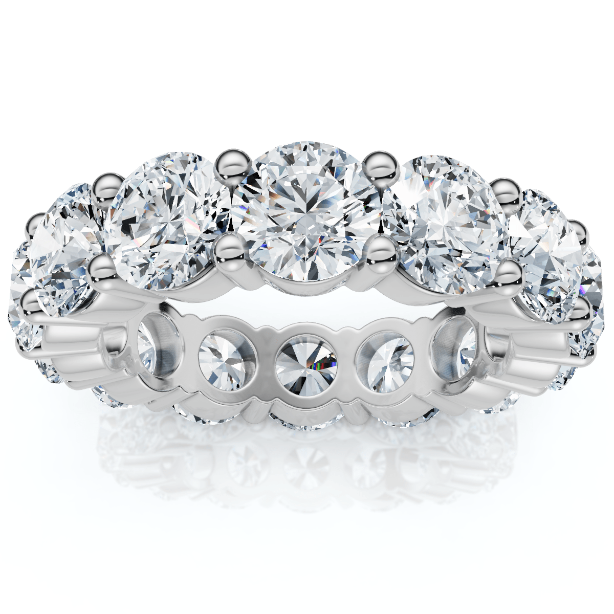 6 3/4 Ct Diamond Eternity Wedding Ring 14k White Gold Lab Grown