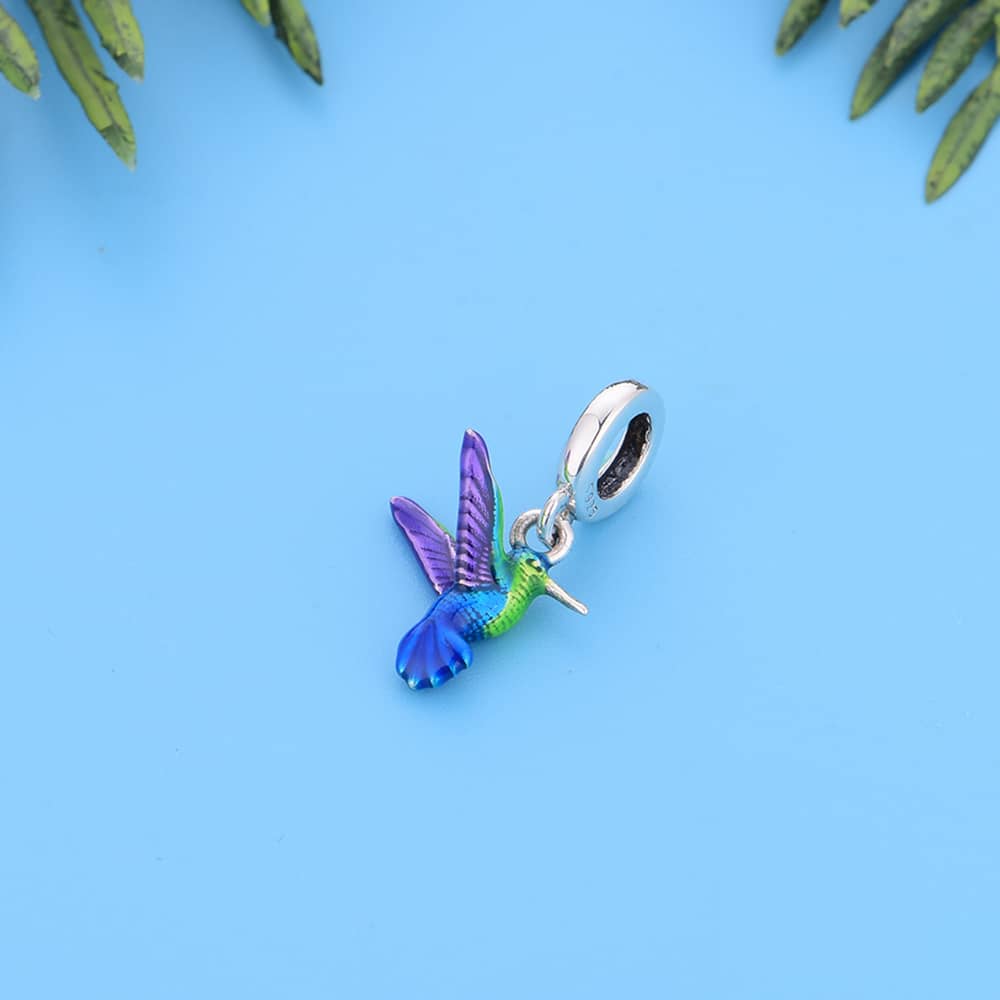 Colorful Hummingbird Dangle Charm