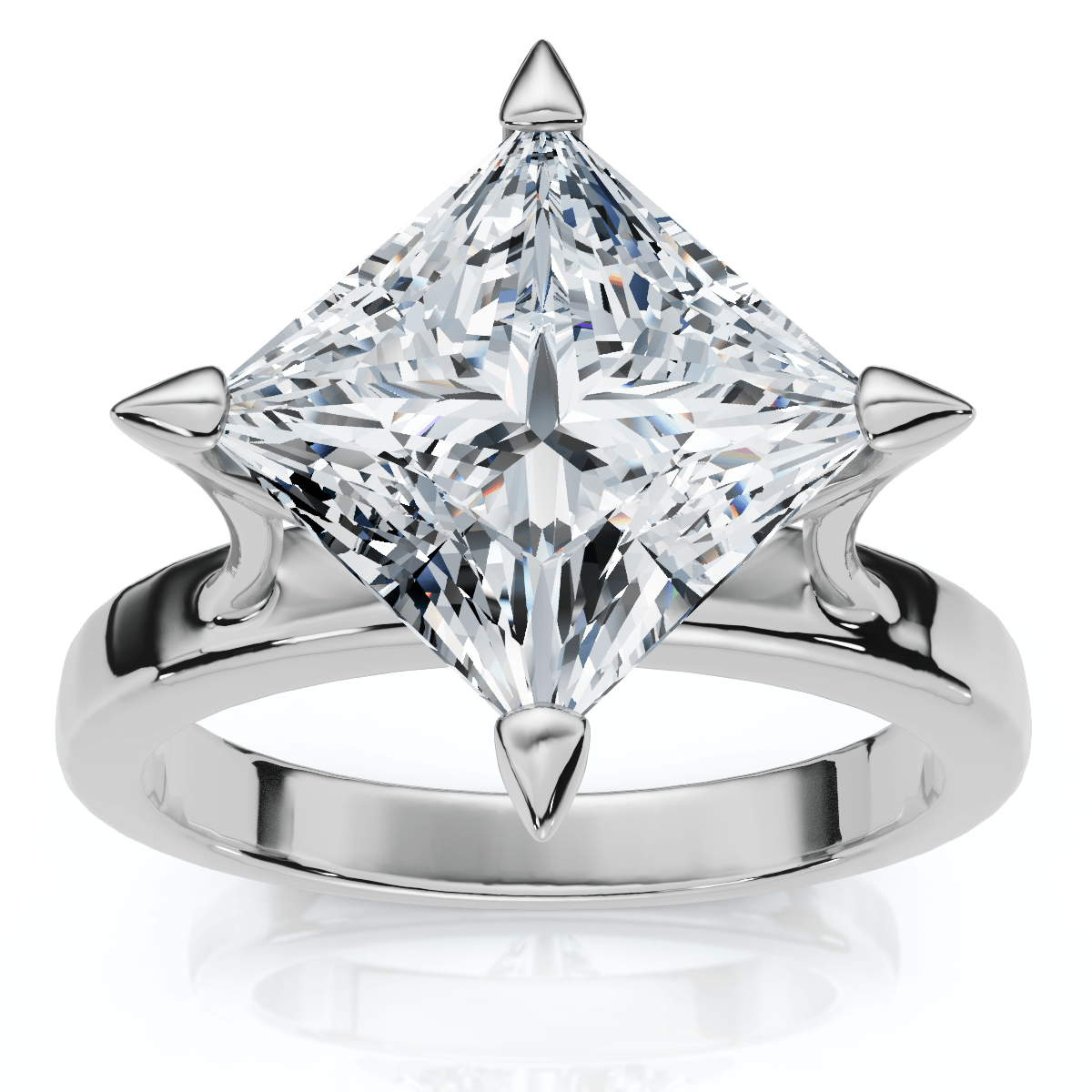 Certified 3Ct Princess Cut Diamond Solitaire Engagement Ring 14k or Pt Lab Grown