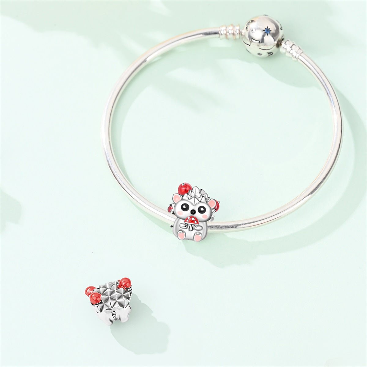 Cute Hedgehog with Mushroom Charm