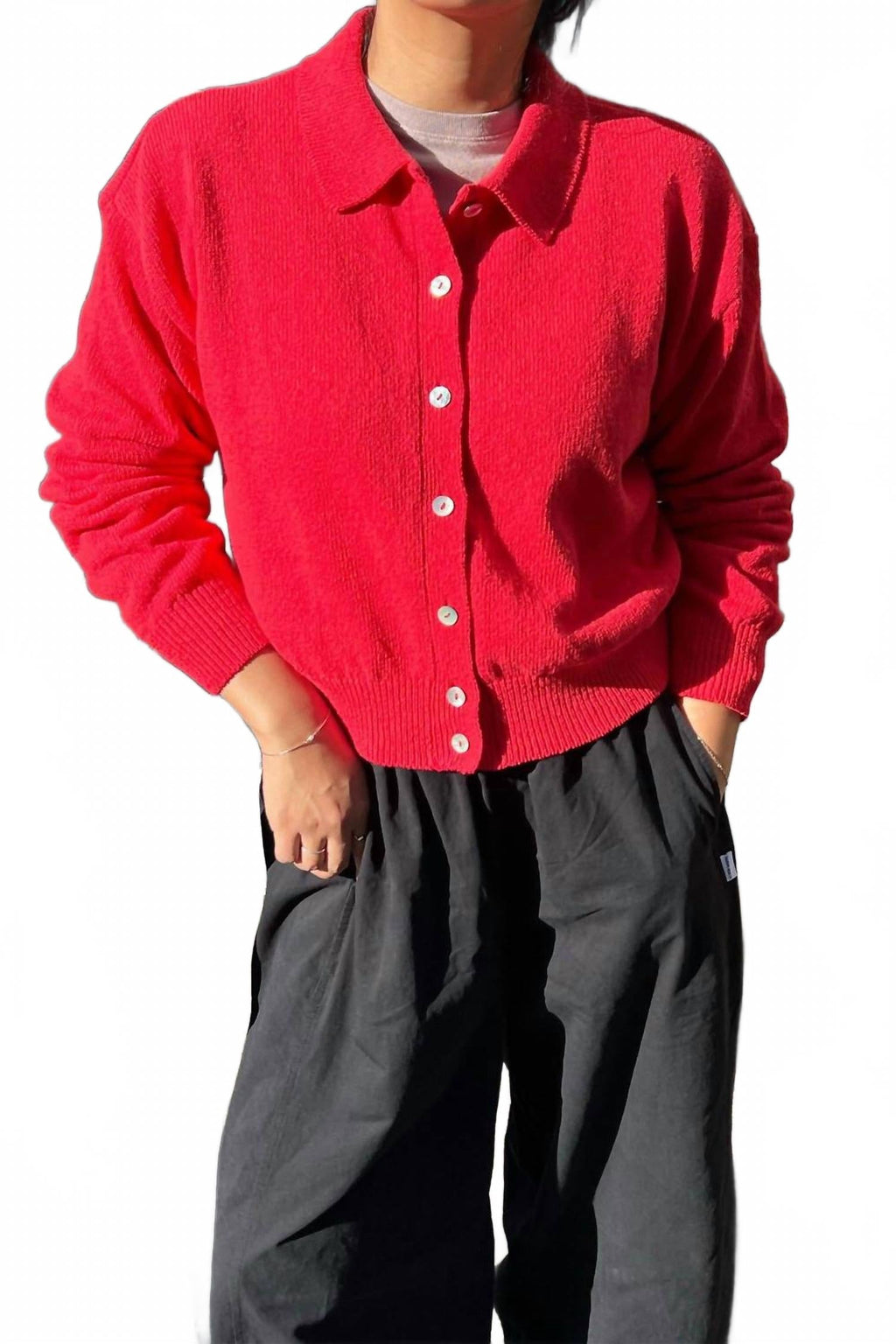 The Club Cardigan In Chili
