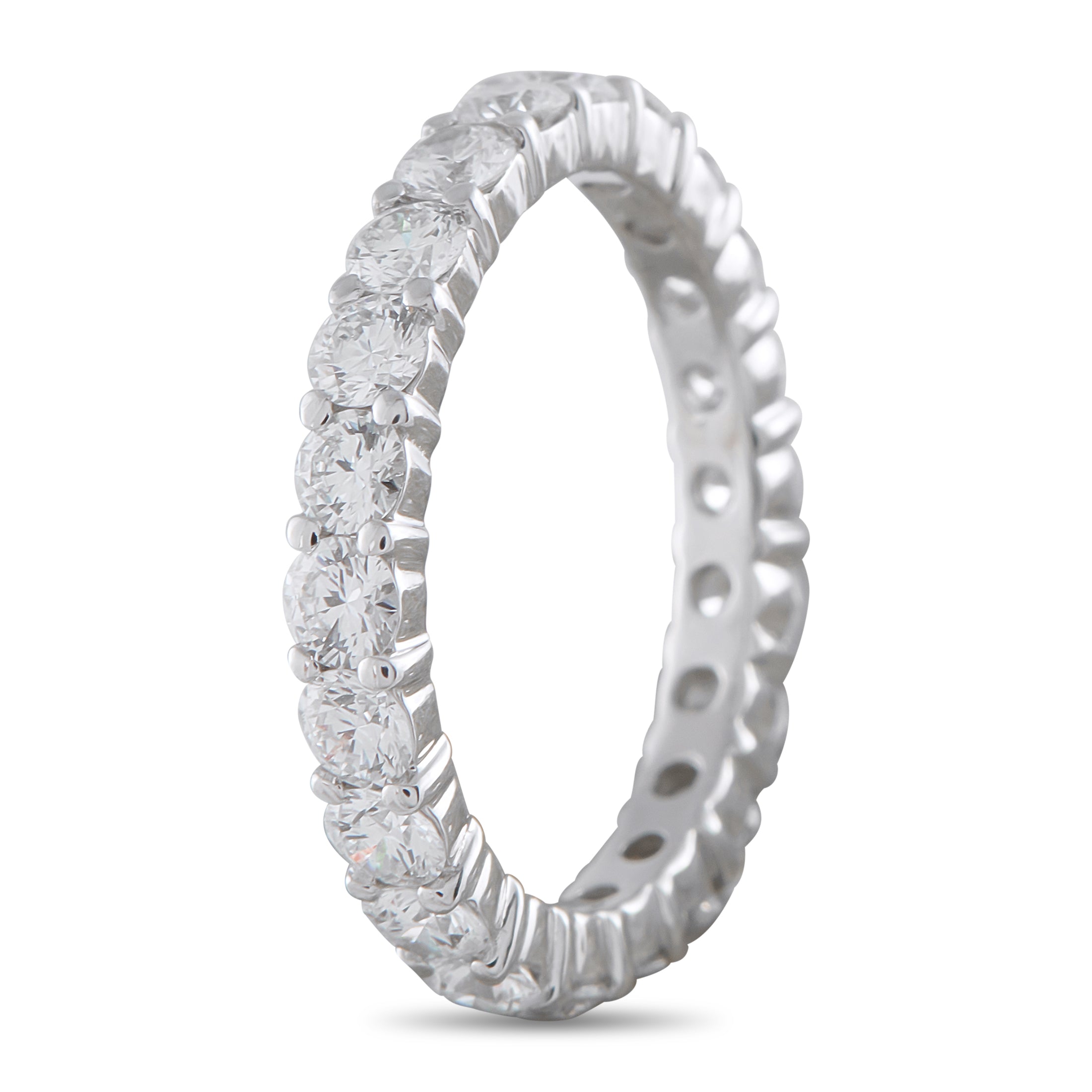 LB Exclusive 18K White Gold 2.34ct Diamond Eternity Band Ring MF16-041026