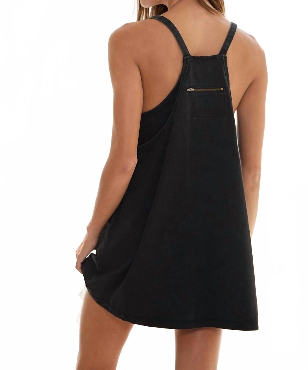 Sporty Mini Dress In Washed Black
