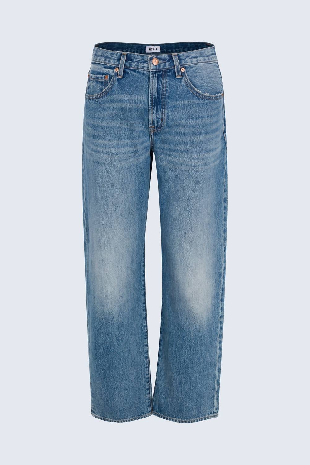 Lexi Mid Rise Bowed Straight Jeans In Metropolis