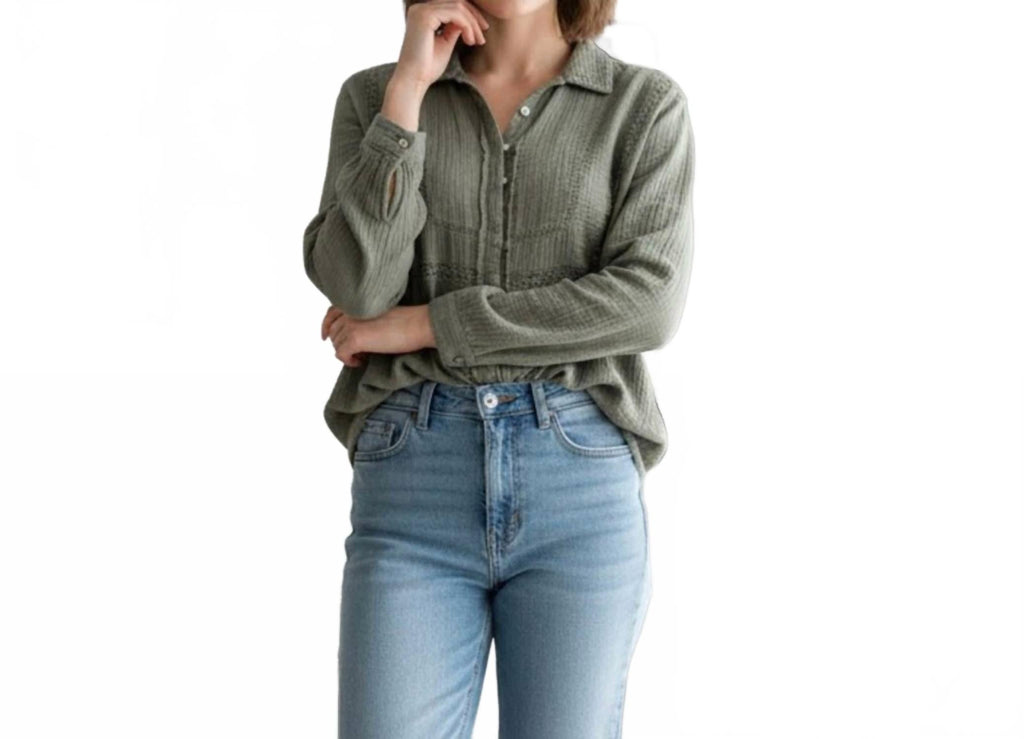 Button Down Shirt In Sage