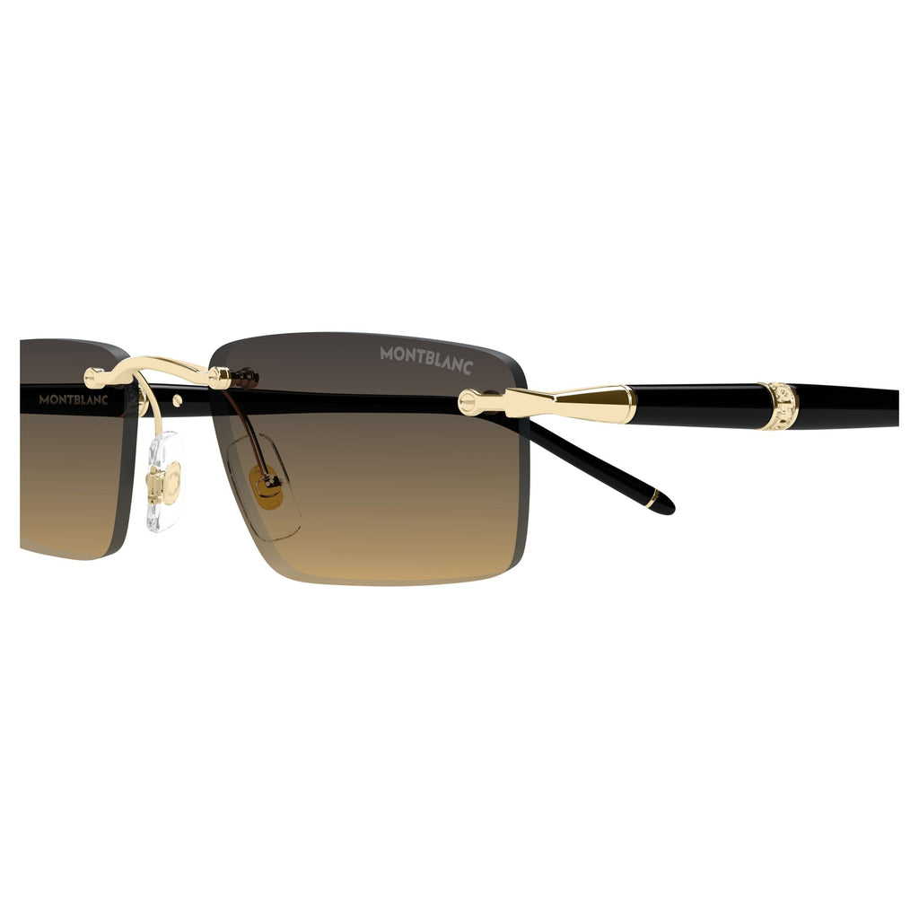 Rimless Sunglasses With Gradient Lenses And Gold Accents