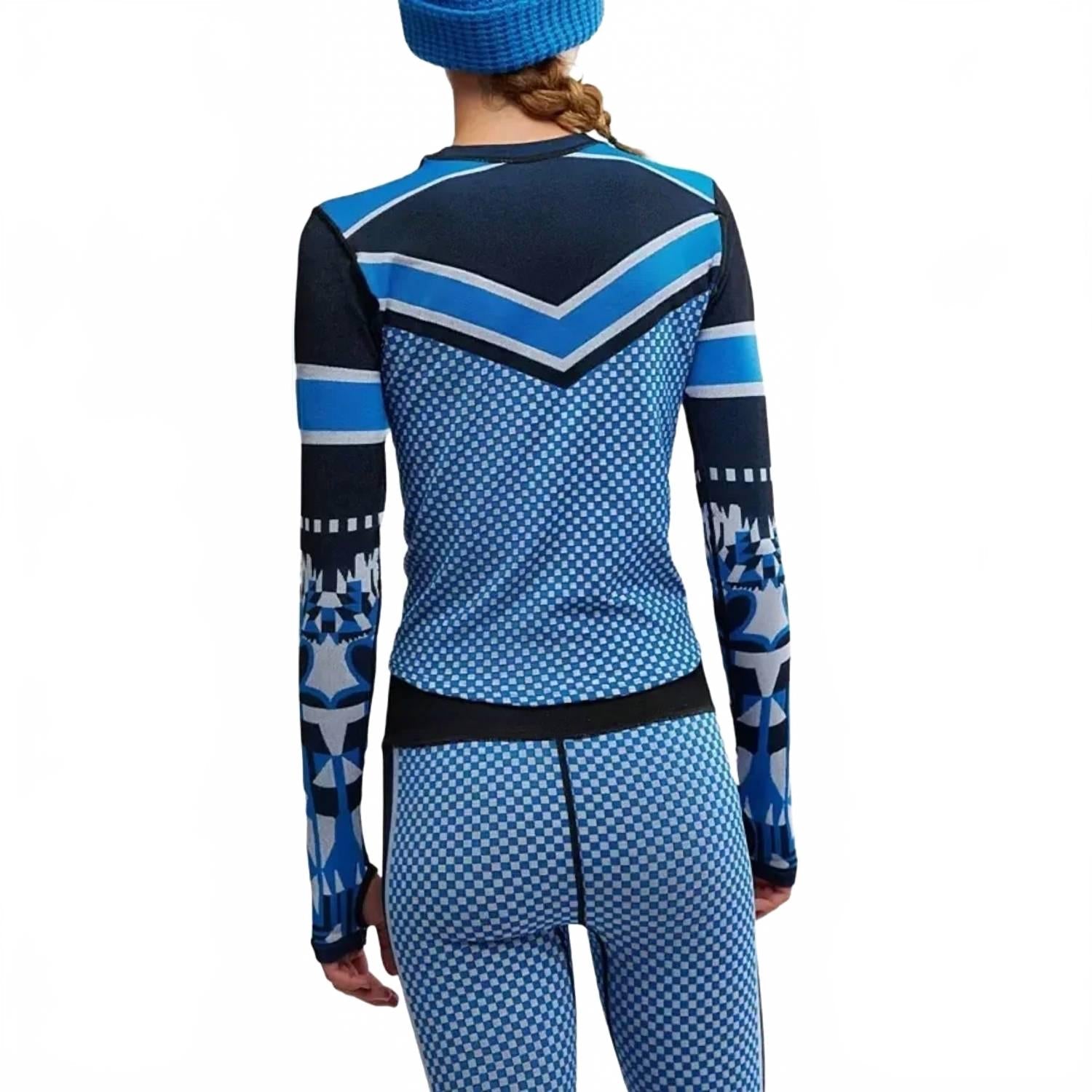 Myoko Jacquard Base Layer Top In Light Cobalt