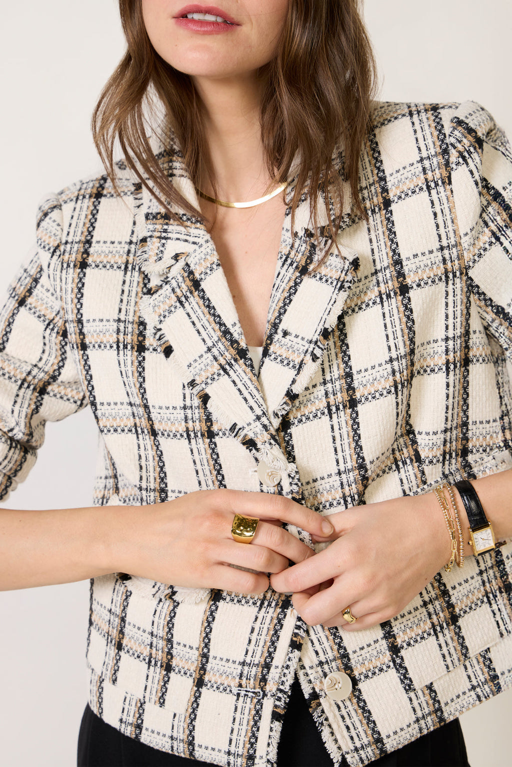 Women's Amy Raw Edge Plaid Jacket