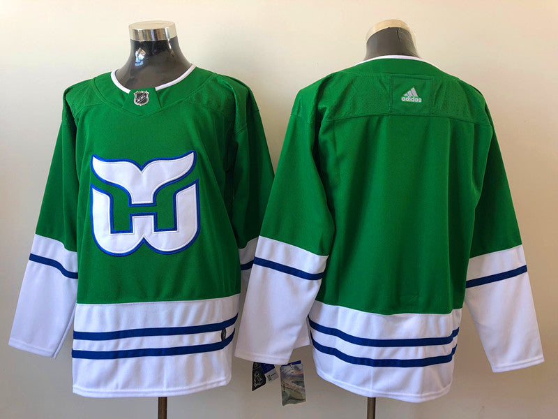 Men's Carolina Hurricanes Green Whalers Primegreen Authentic Blank jersey