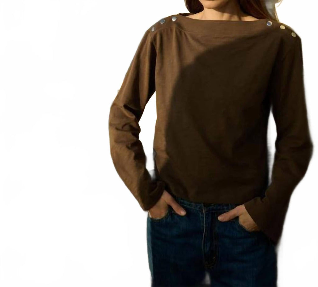 Rochelle Boatneck Tee In Espresso