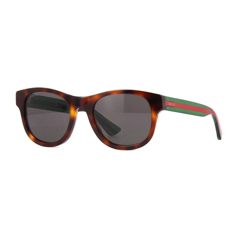 Gucci Sunglasses Square Full Rim, Havana Frame And Grey Lens Gg0003S003