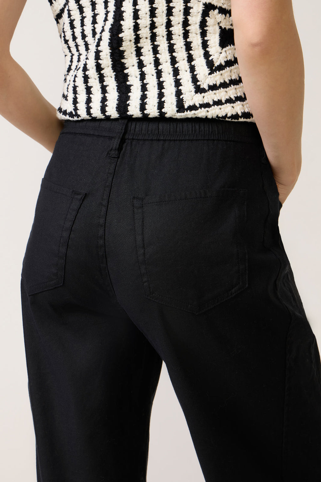 Women's Joelle Stretch Linen Trouser with Tie Waist Pants