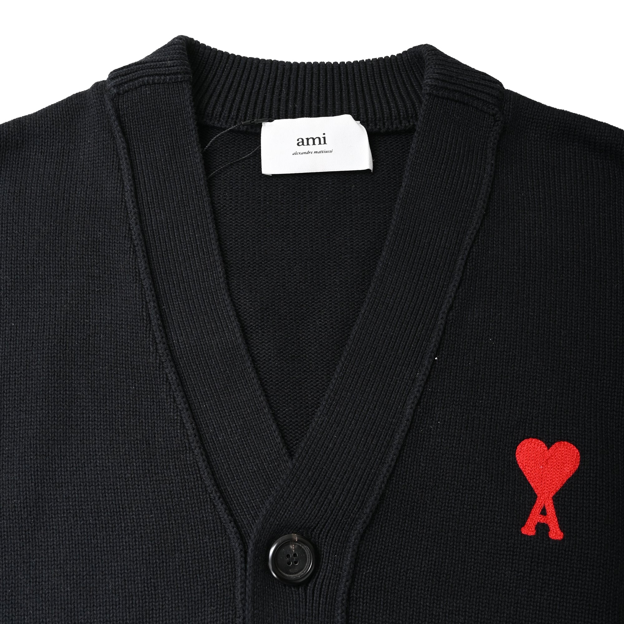 Ami Ami De Coeur Cardigan in Black Wool