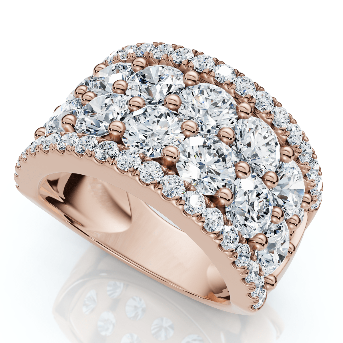 3 1/2Ct Diamond Wedding 11mm Wide Anniversary Ring 14k Gold Lab Grown