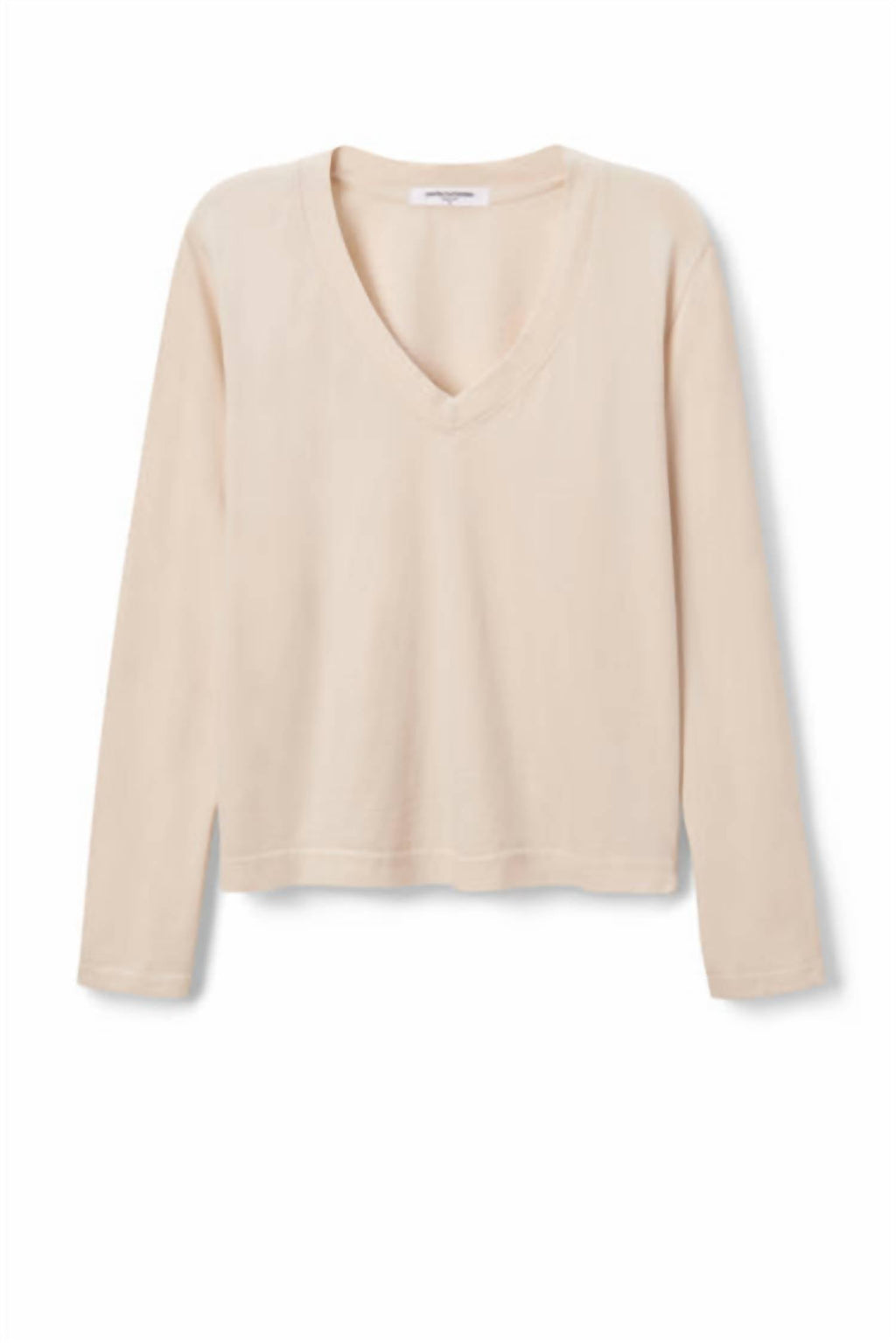 Sinatra Ringspun Cotton Long Sleeve V-Neck In Sugar
