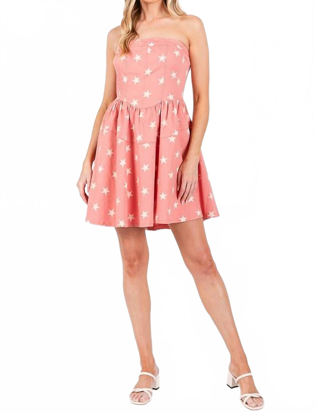 Women's Starlight Denim Mini Dress In Pink