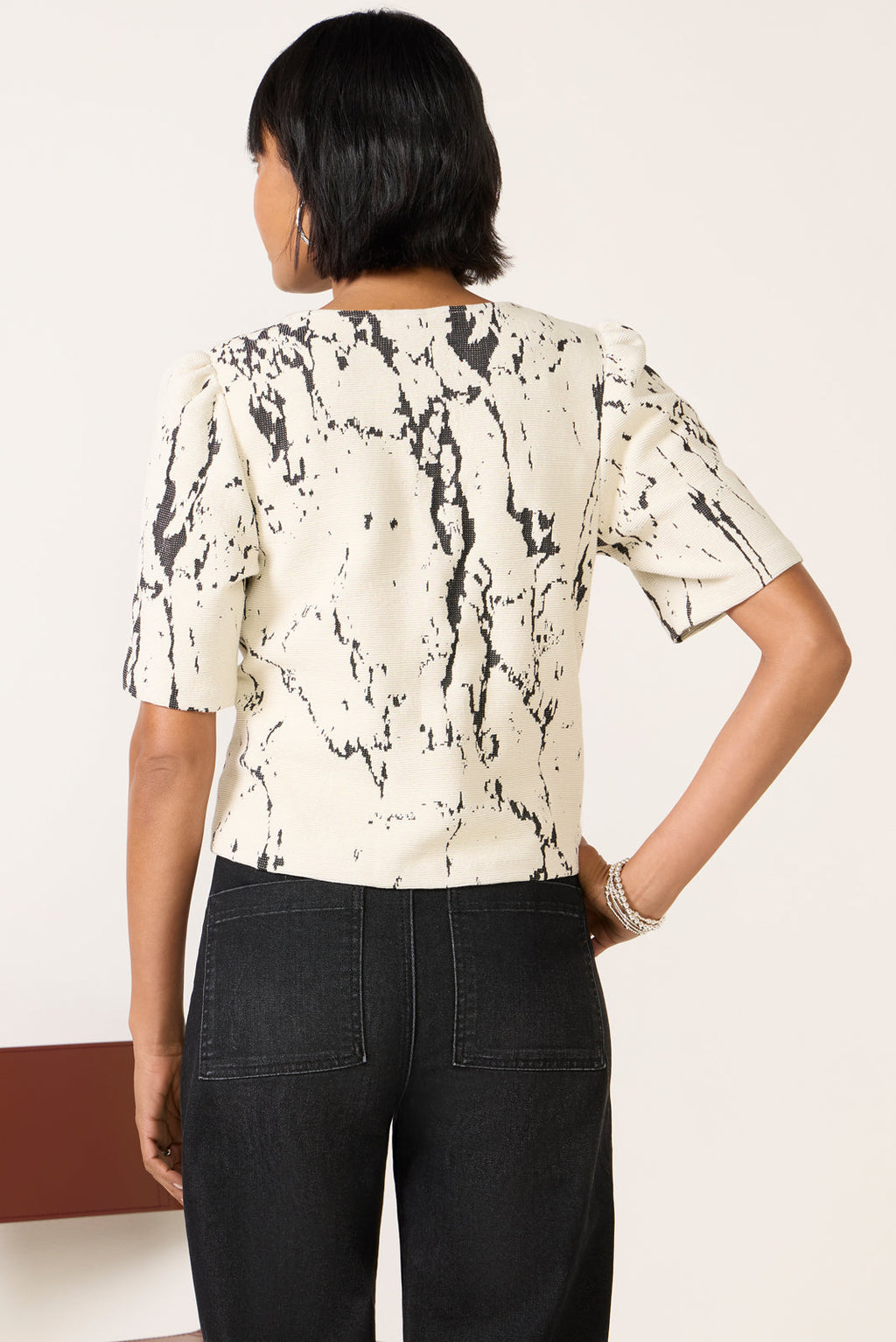 Women's Courtney Jacquard Zip Front Top