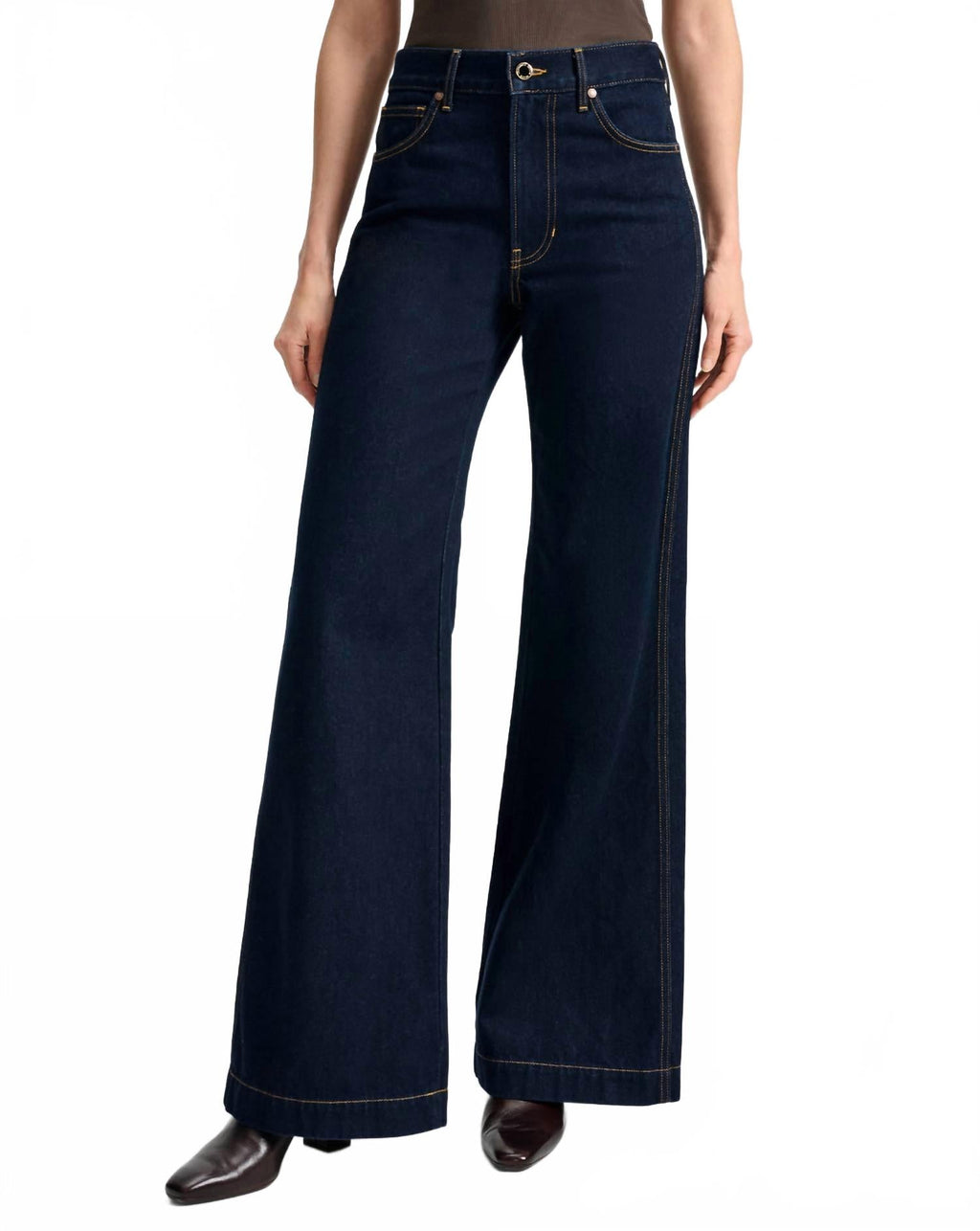 Kasey Mid Rise Wide Leg Jean In Indigo Rinse